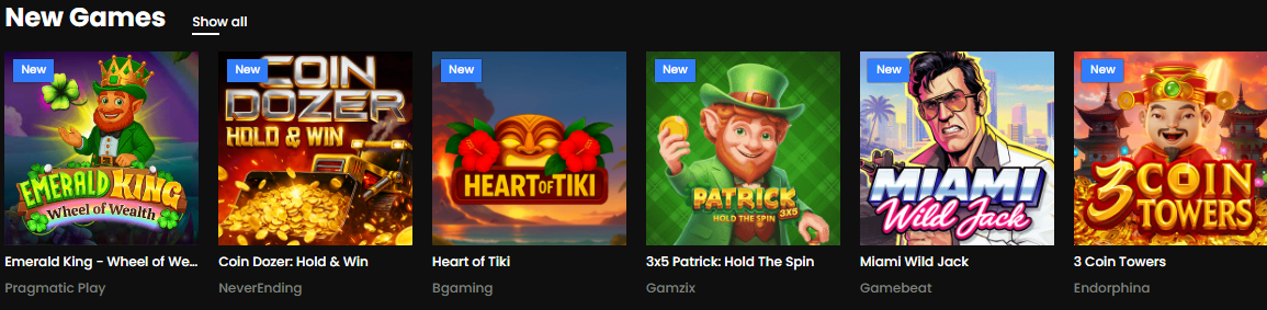 New games at Wild Tokyo Casino